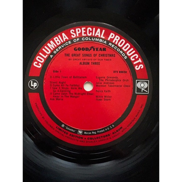 Great Songs Of Christmas LP Goodyear Album Three and Nine 1033 / 117 1969 EX - Picture 9 of 11